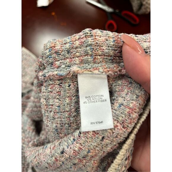 J. Jill Pink & Gray Tweed Look Cardigan Sweater sz M - Picture 8 of 8
